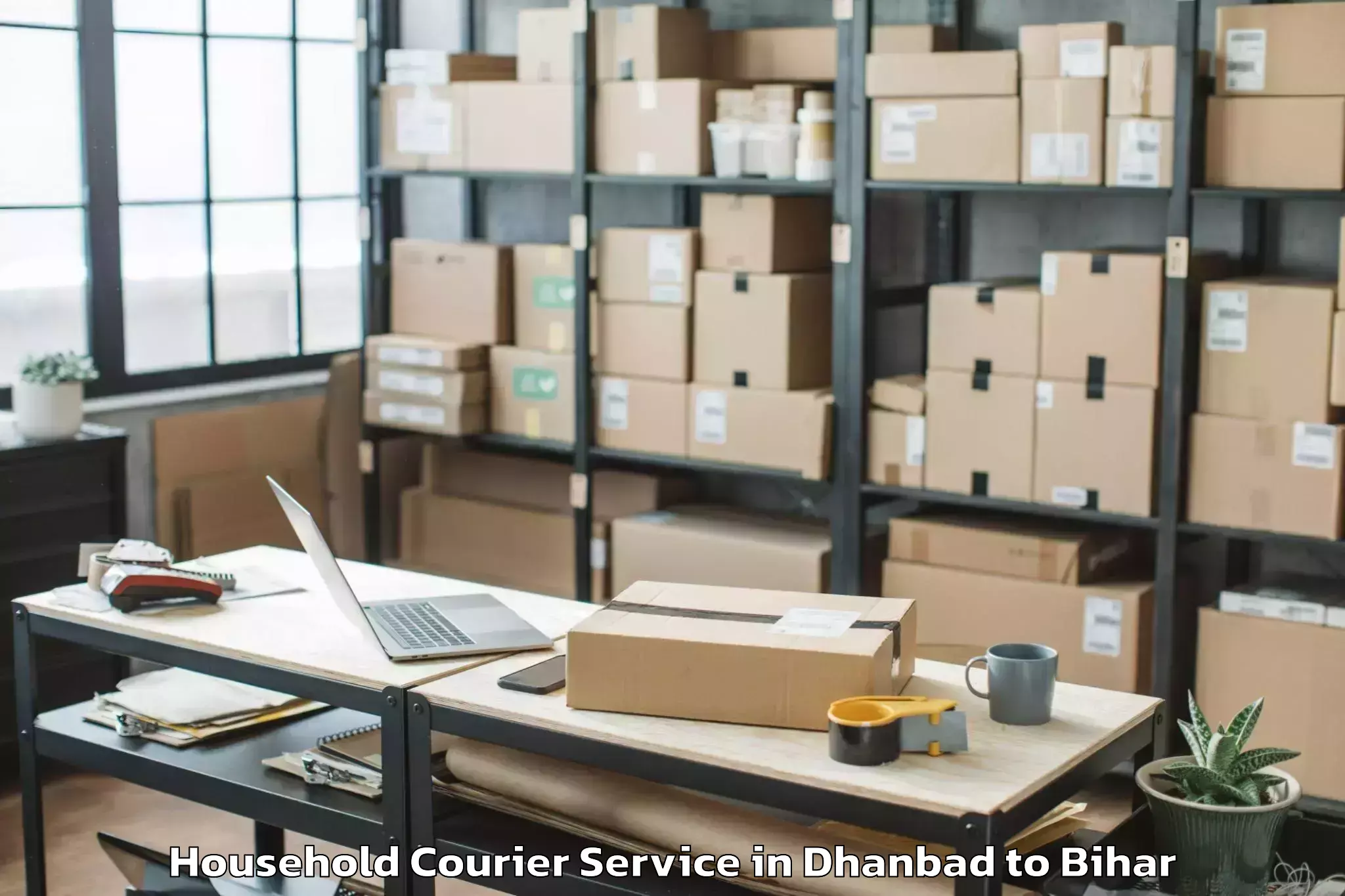 Trusted Dhanbad to Triveniganj Household Courier